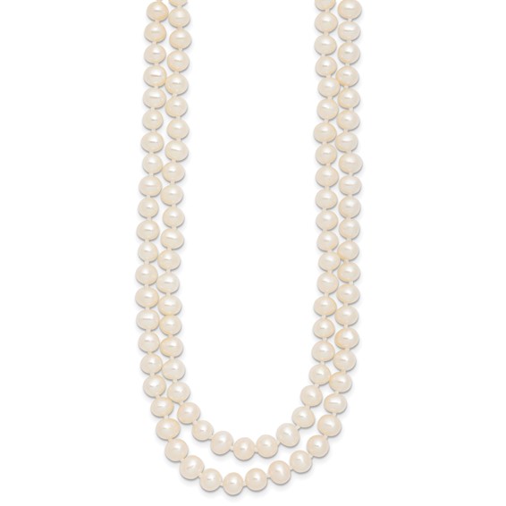 1/20 14K Gold Filled 5-6mm Near Rnd White FWC Pearl 2-Strand 18in Necklace