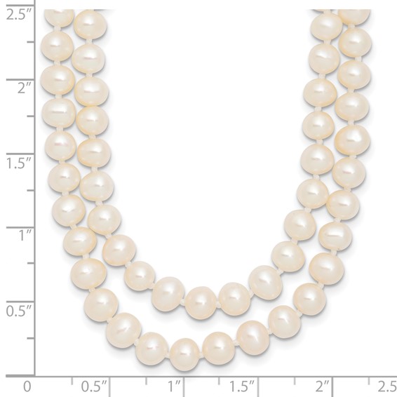1/20 14K Gold Filled 5-6mm Near Rnd White FWC Pearl 2-Strand 18in Necklace
