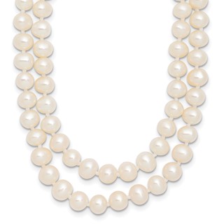 1/20 14K Gold Filled 5-6mm Near Rnd White FWC Pearl 2-Strand 18in Necklace