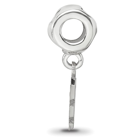 Sterling Silver RH-plate LogoArt San Francisco Giants SF on Heart Bead