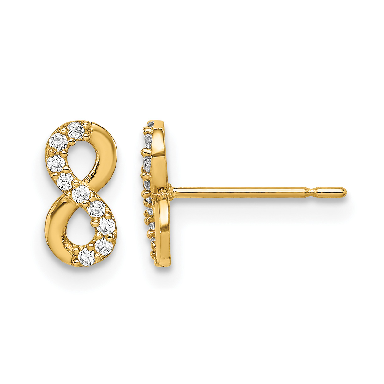 14k Madi K Infinity Symbol CZ Stud Earrings (GK1000)