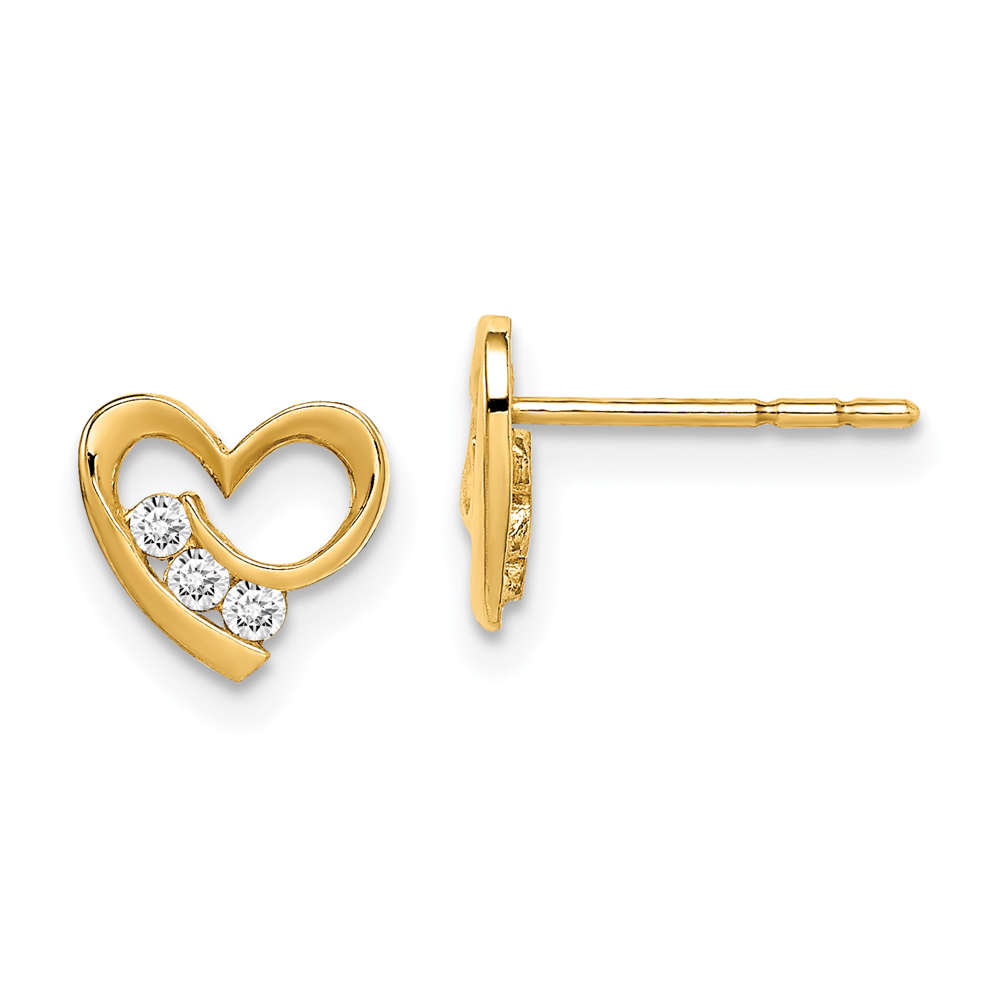 14k Madi K CZ Heart Post Earrings GK1002 191101901096| eBay