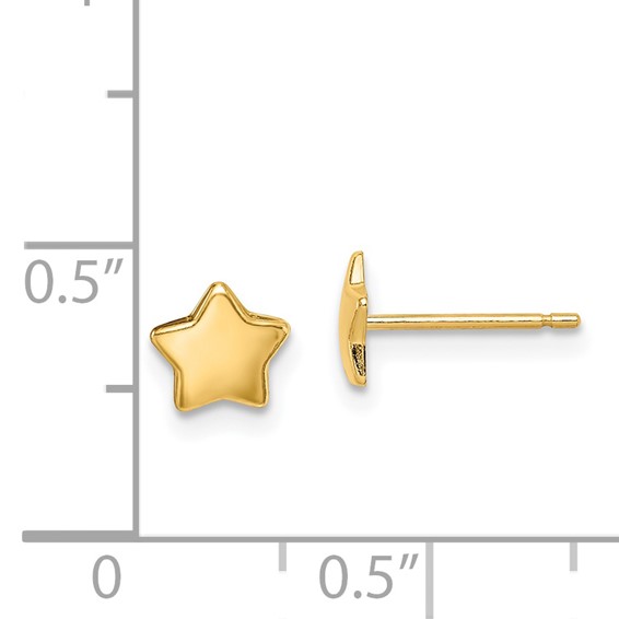 Gold Children's Star Earrings