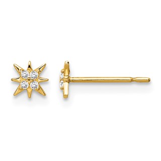 14k Madi K CZ Star Childrens Post Earrings