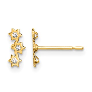 14k Madi K Stars CZ Childrens Post Earrings