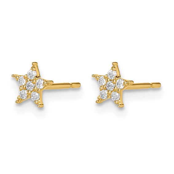 14k Madi K Star CZ Childrens Post Earrings