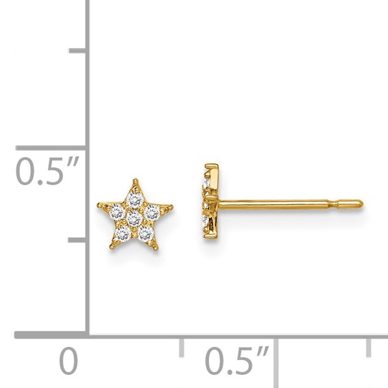 14k Madi K Star CZ Childrens Post Earrings