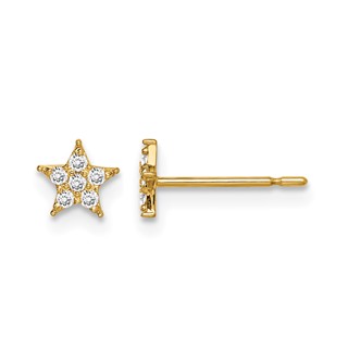 14k Madi K Star CZ Childrens Post Earrings