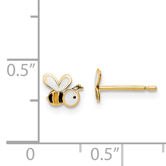 14k Madi K Enamel Bumble Bee Childrens Post Earrings