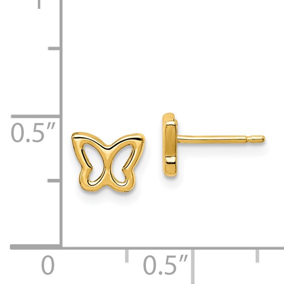 14k Madi K Cut-out Butterfly Childrens Post Earrings