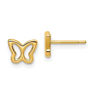 14k Madi K Cut-out Butterfly Childrens Post Earrings