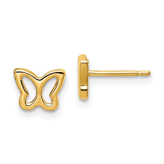14k Madi K Cut-out Butterfly Childrens Post Earrings
