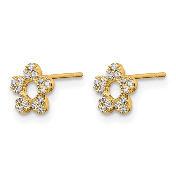 14k Madi K CZ Flower Childrens Post Earrings