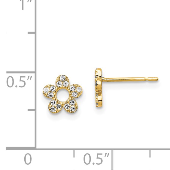 14k Madi K CZ Flower Childrens Post Earrings