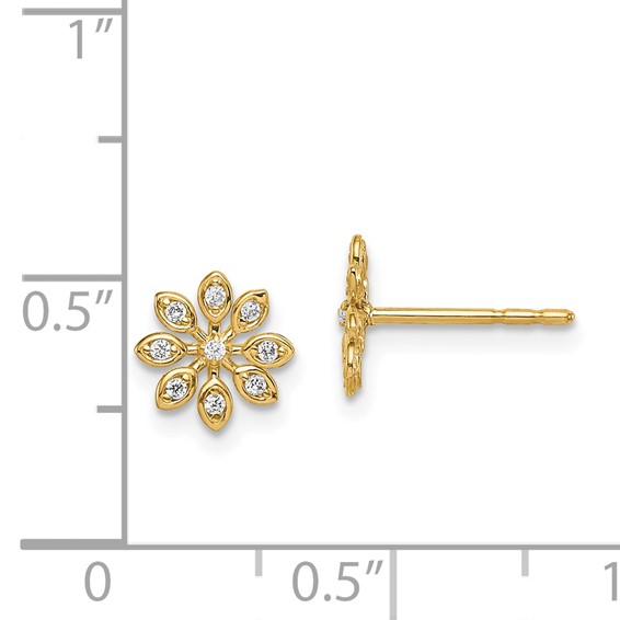 14k Madi K CZ Flower Childrens Post Earrings