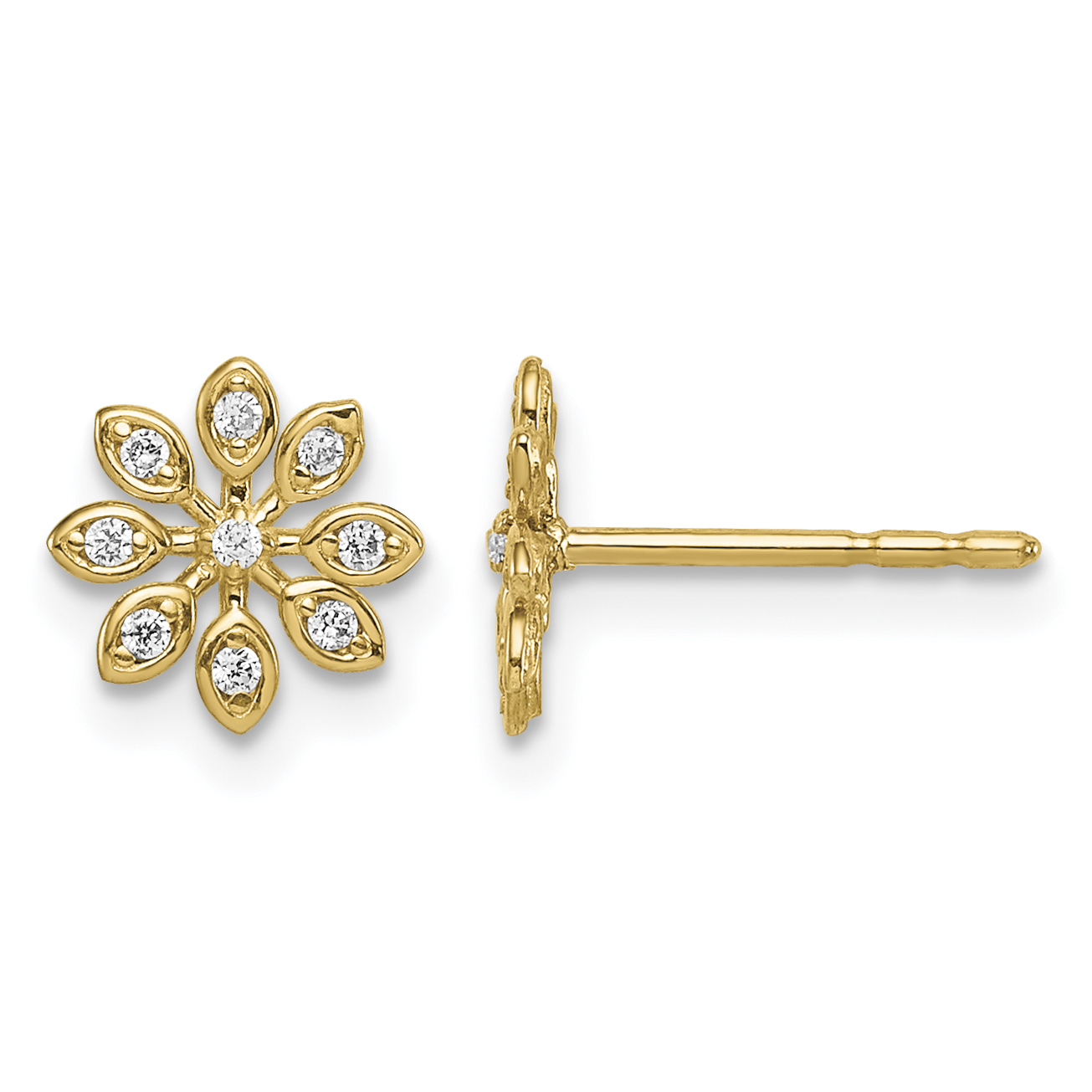 14k Madi K CZ Flower Post Earrings (GK1041)
