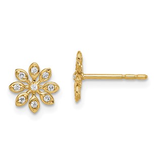 14k Madi K CZ Flower Childrens Post Earrings