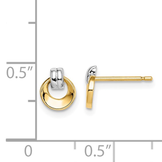 14k and White Rhodium Madi K Circle Doorknocker Post Earrings