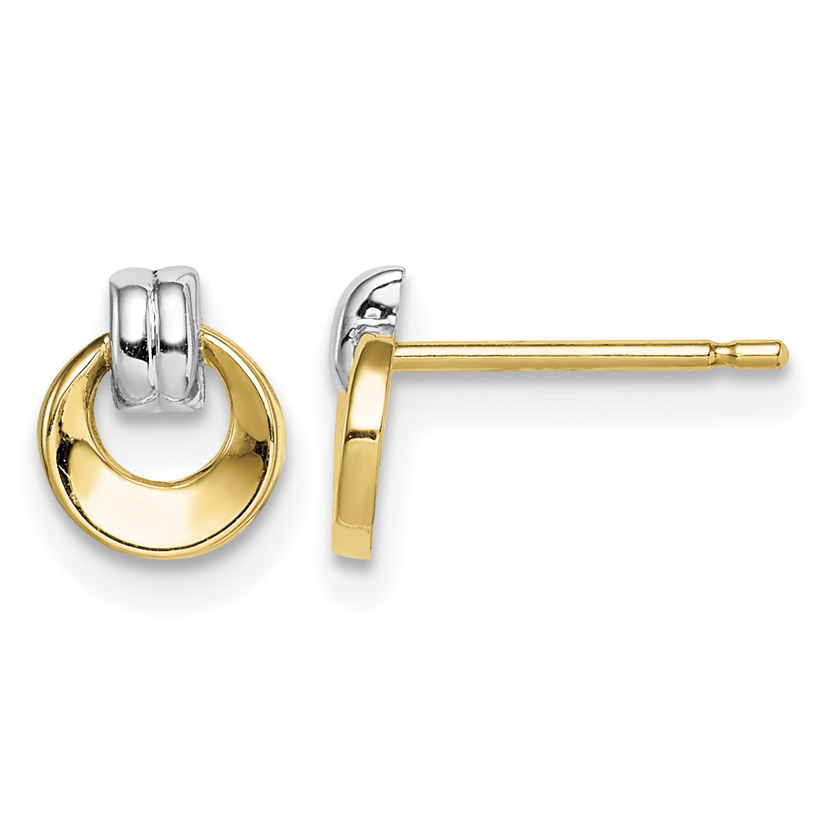 14k w/Rhodium Madi K Circle Post Earrings (GK1062)