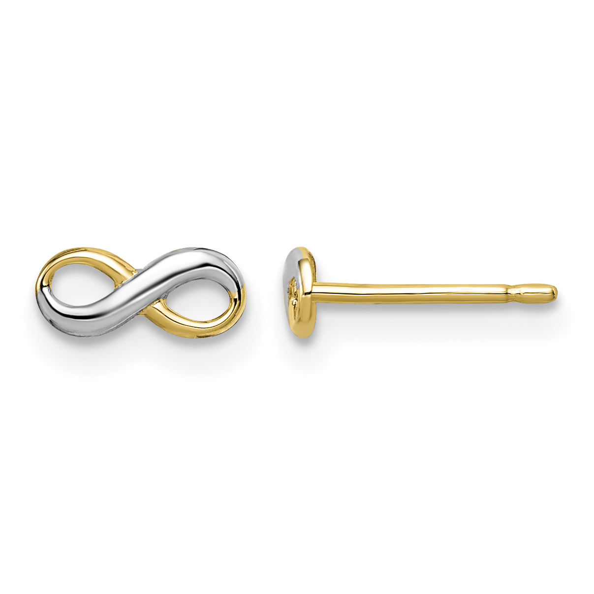 14k w/Rhodium Madi K Infinity Post Earrings (GK1063)