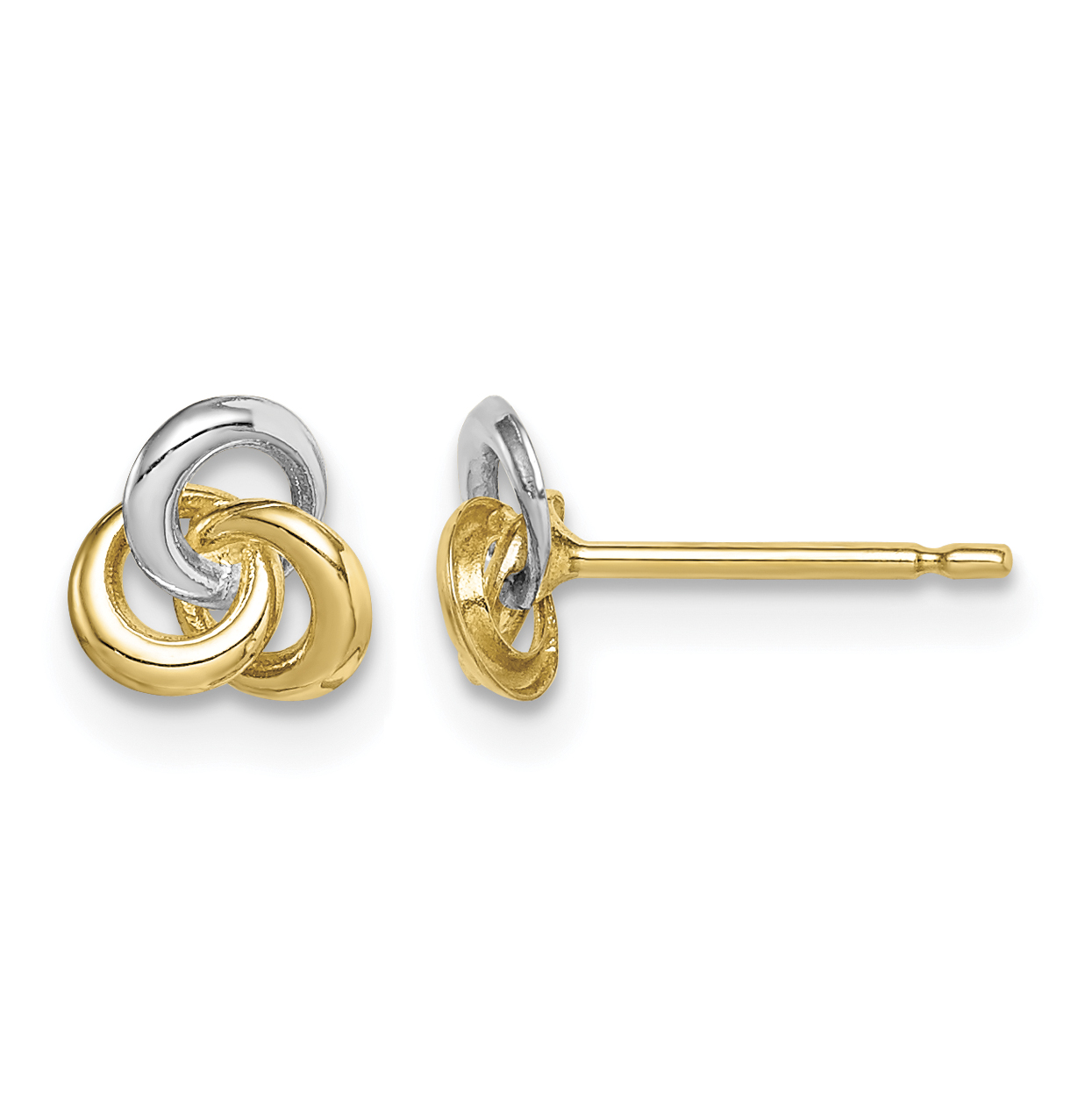 14k w/Rhodium Madi K Love Knot Post Earrings (GK1064)