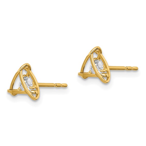 14k Madi K CZ Weaved Triangle Post Earrings