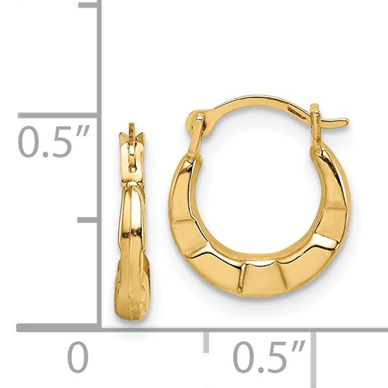 14k Madi K Polished 12mm Hoop Earrings