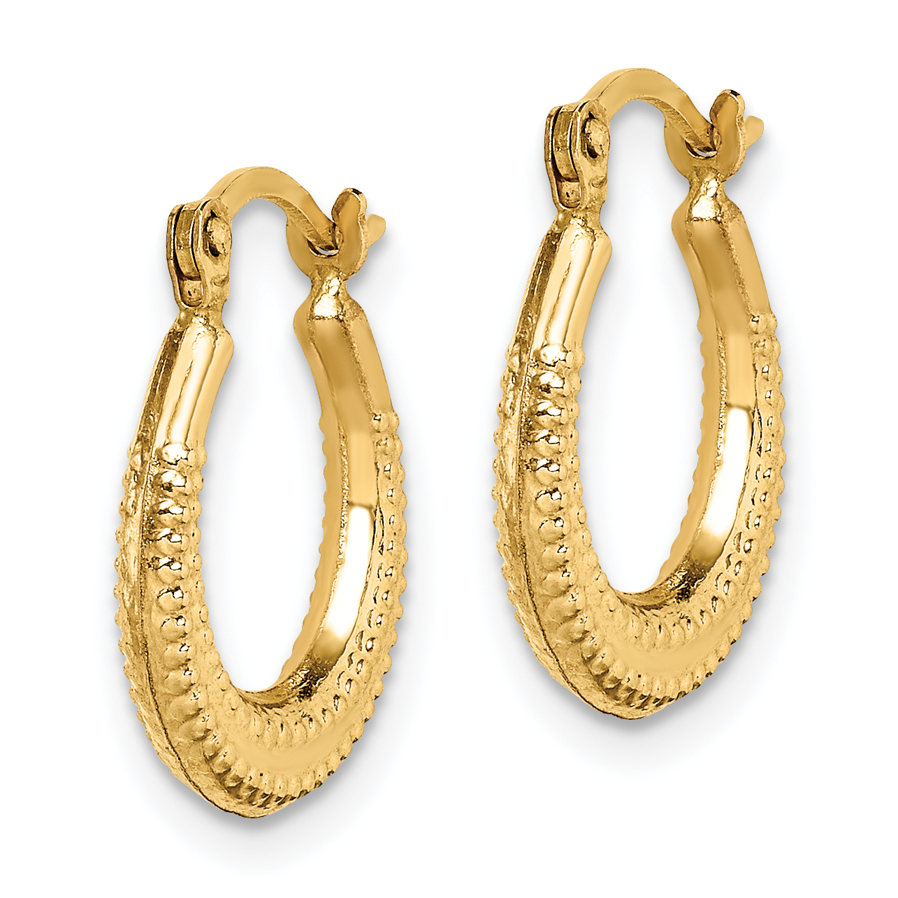 14k Madi K Textured Hoop Earrings GK1077