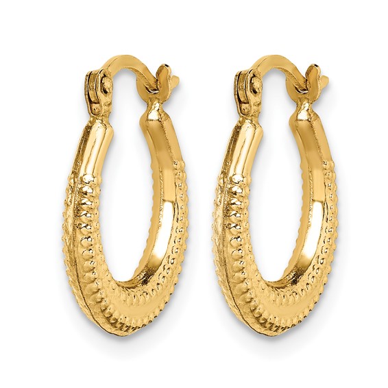 14k Madi K Textured 15mm Hoop Earrings