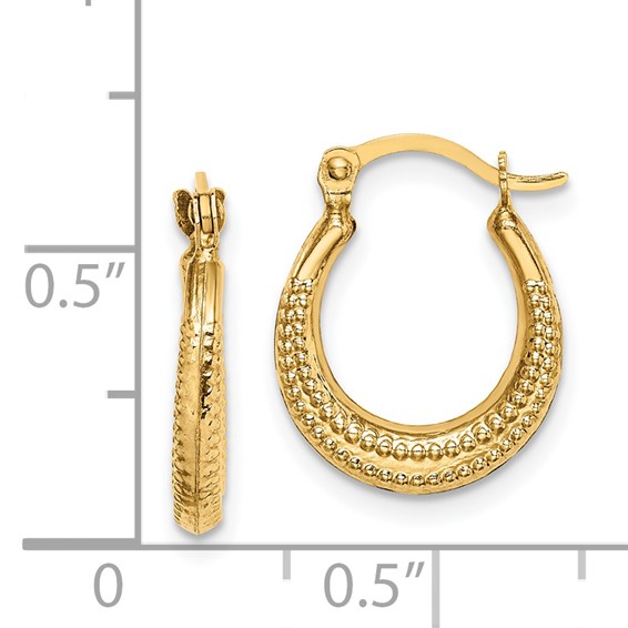 14k Madi K Textured 15mm Hoop Earrings