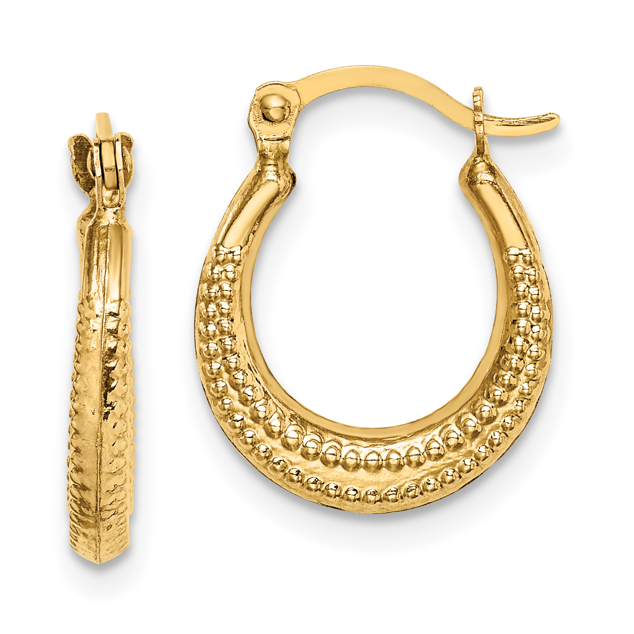 14k Madi K Textured Hoop Earrings GK1077