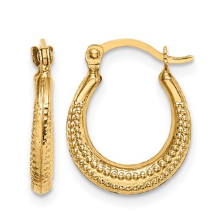 14k Madi K Textured 15mm Hoop Earrings