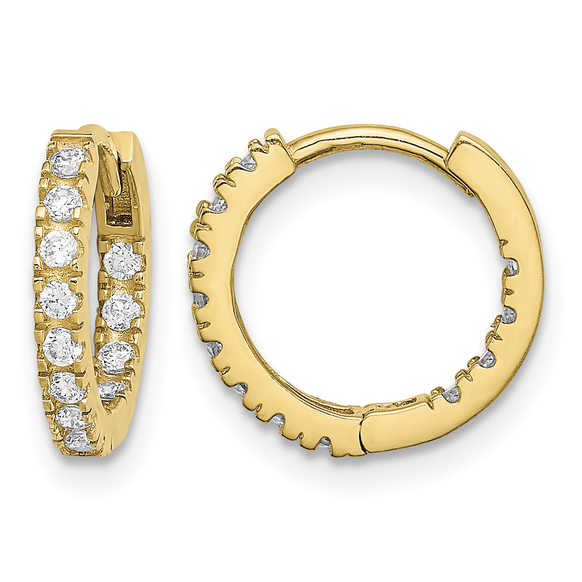 14k Madi K CZ Hinged Hoop Earrings (GK1080)