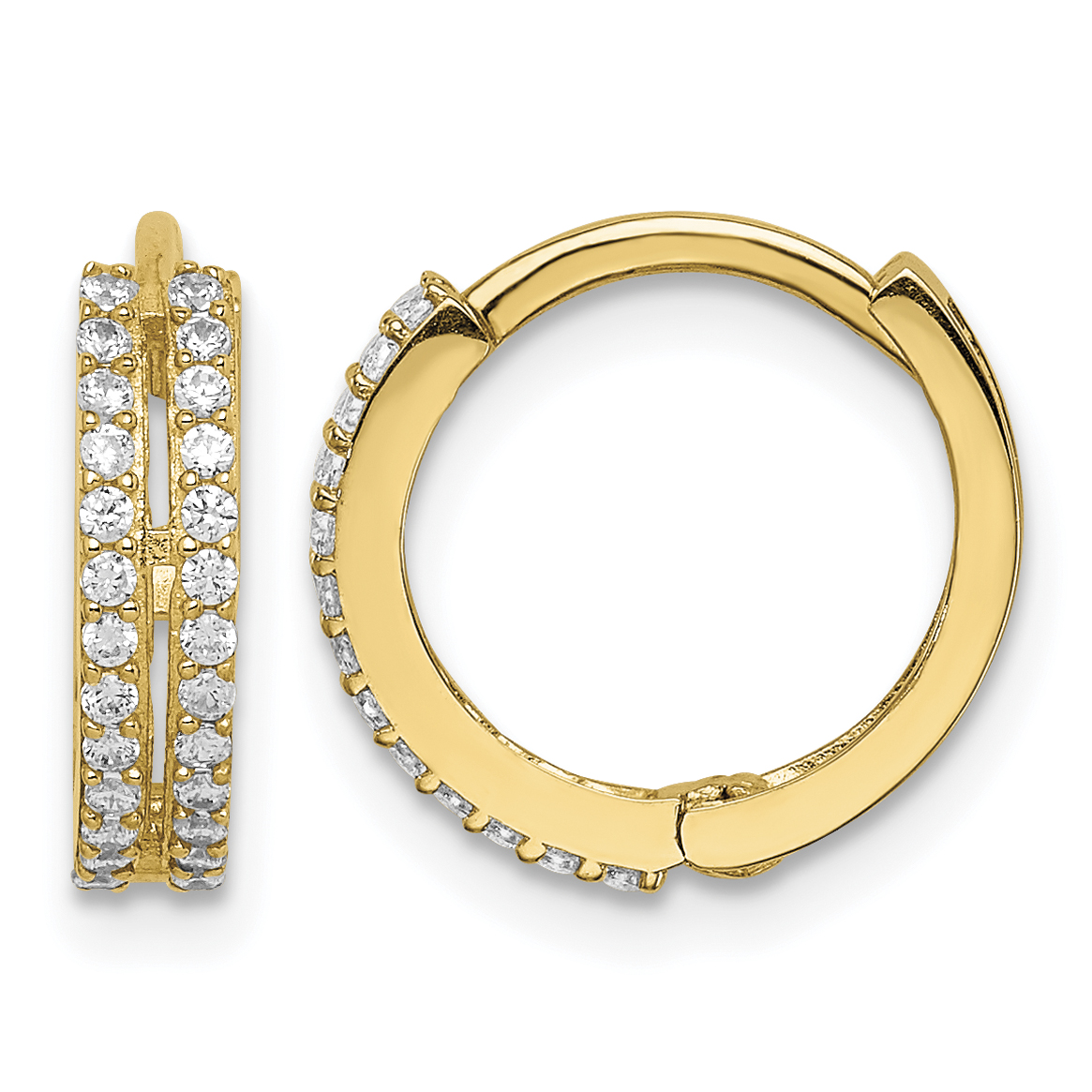 14k Madi K CZ Hinged Hoop Earrings (GK1082)