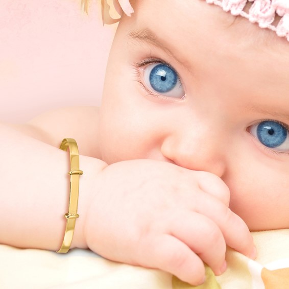 14K Madi K Polished 3mm Flexible Baby Bangle