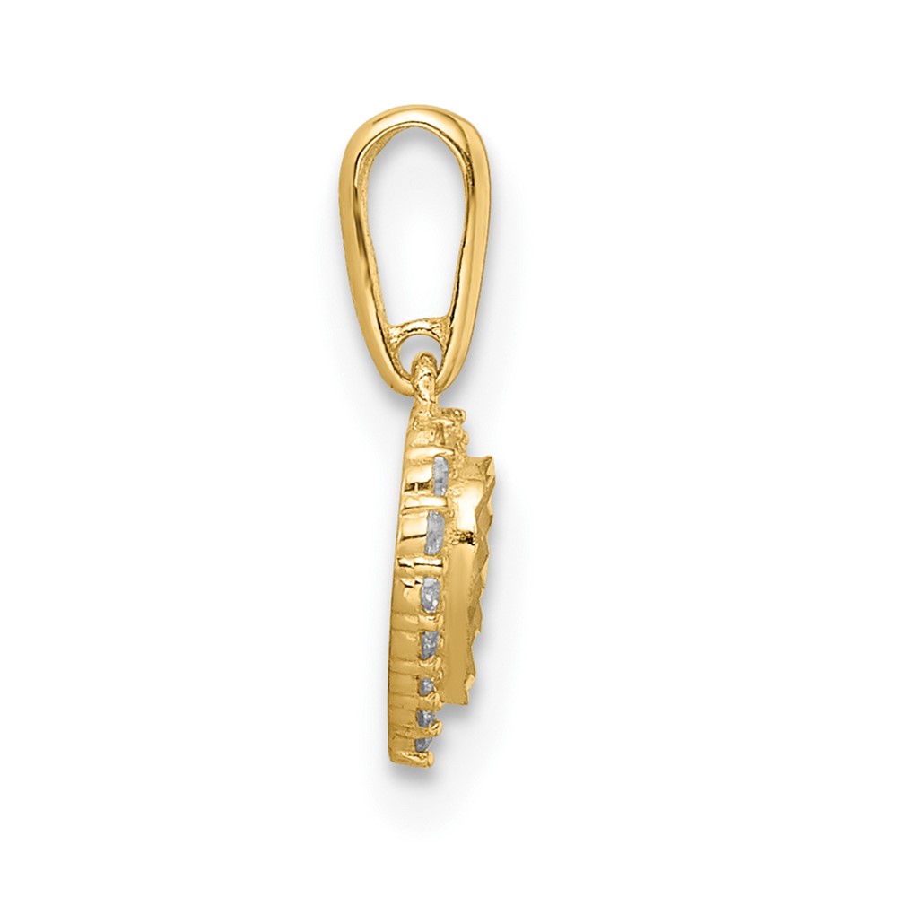 14k Madi K CZ Diamond Cut Heart Pendant (GK1086)