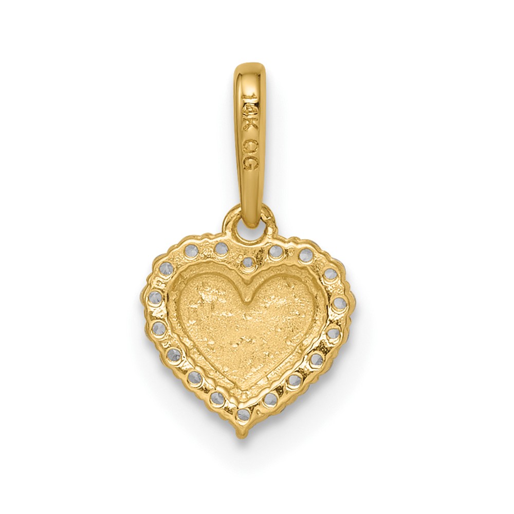 14k Madi K CZ Diamond Cut Heart Pendant (GK1086)