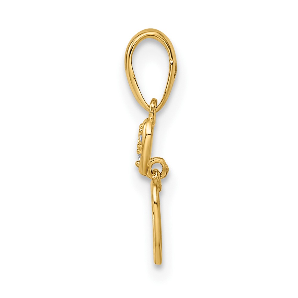 14k Madi K CZ Hearts Dangle Pendant (GK1088)