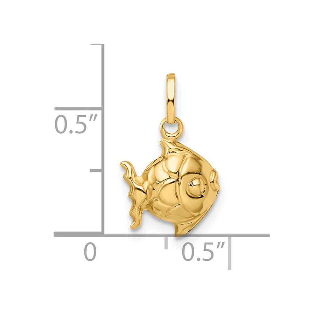 14k Madi K Polished 3-D Fish Pendant (GK1089)