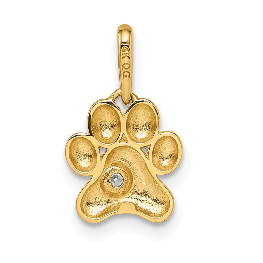 14k Madi K CZ Paw Print Pendant (GK1094)