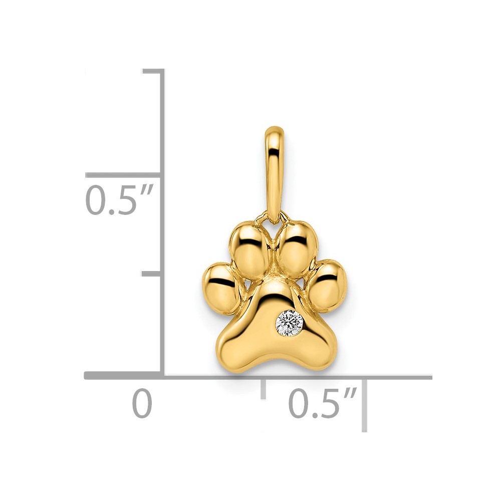 14k Madi K CZ Paw Print Pendant (GK1094)