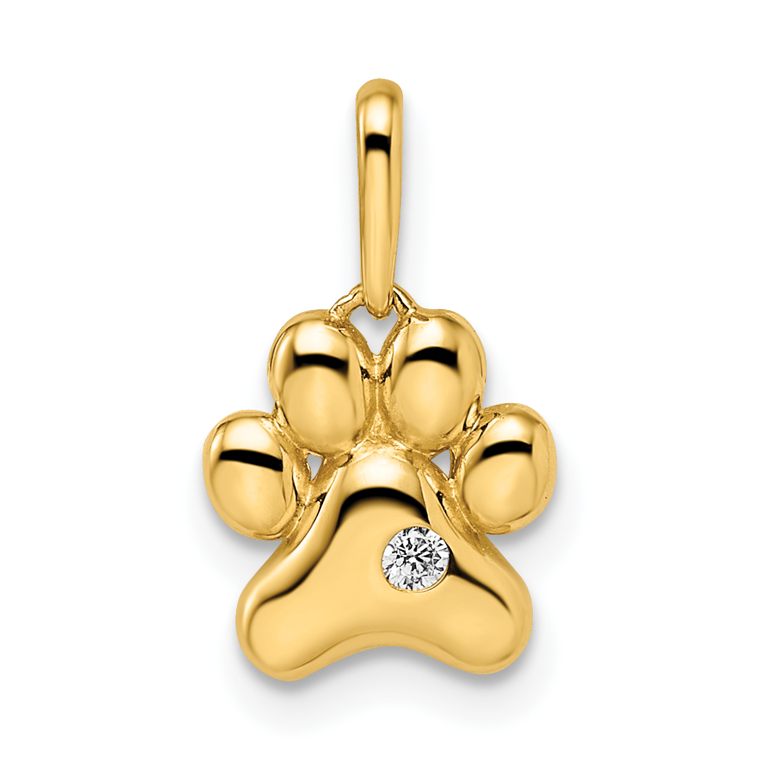 14k Madi K CZ Paw Print Pendant (GK1094)