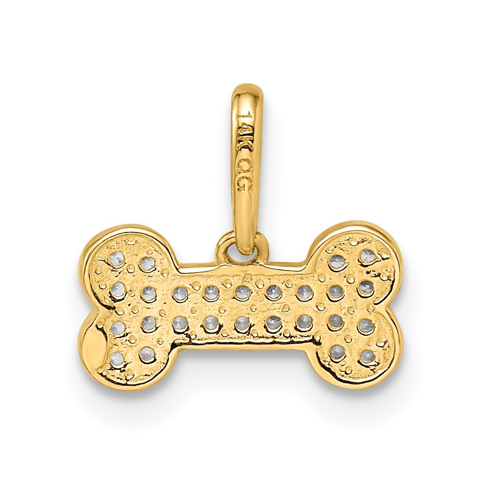 14k Madi K CZ Dog Bone Pendant (GK1095)