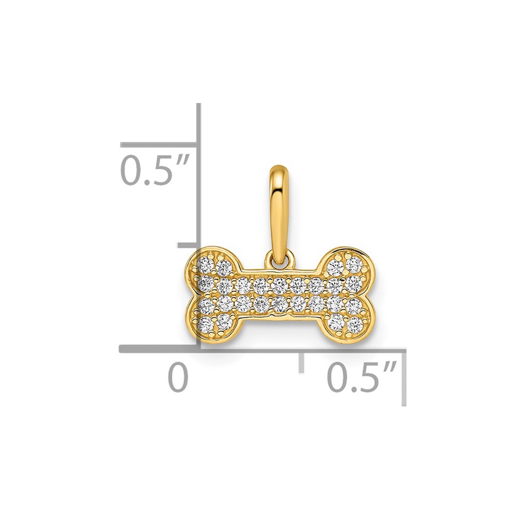 14k Madi K CZ Dog Bone Pendant (GK1095)