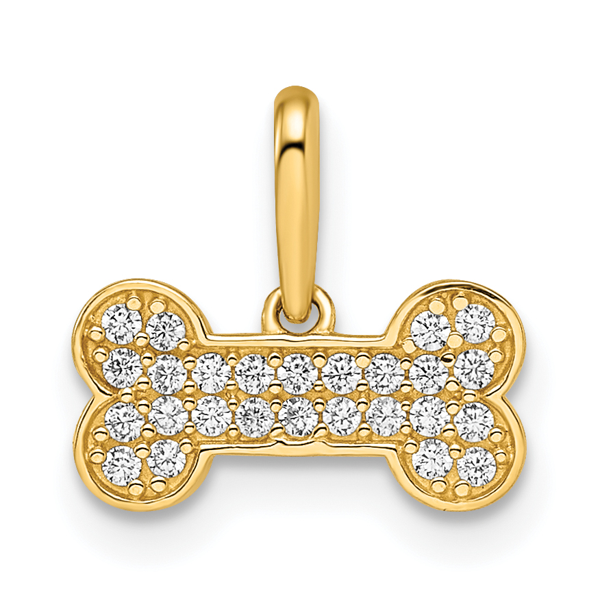 14k Madi K CZ Dog Bone Pendant (GK1095)