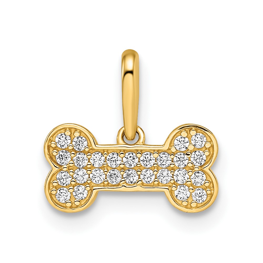 14k Madi K CZ Dog Bone Pendant (GK1095)