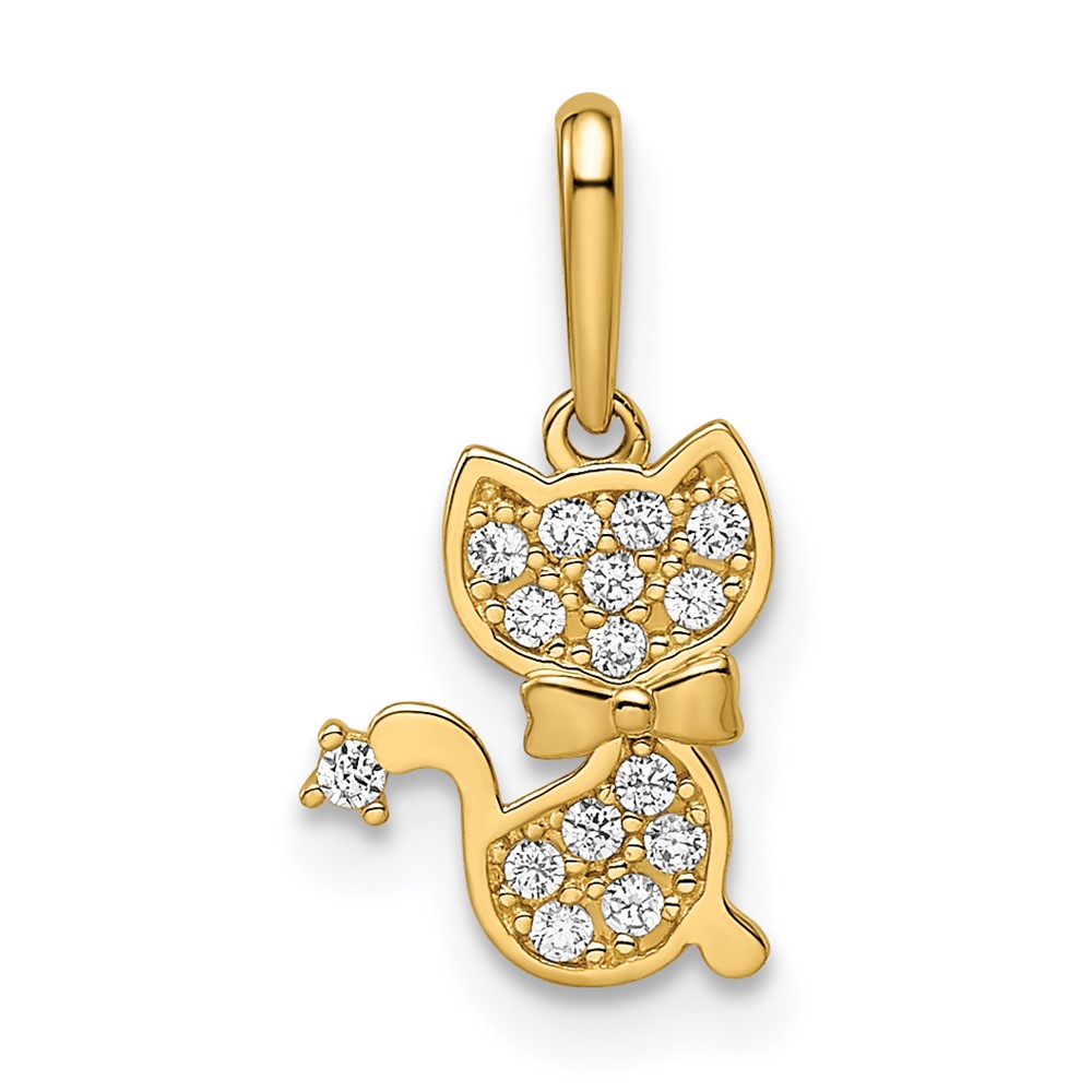 14k Madi K CZ Cat Pendant (GK1097)