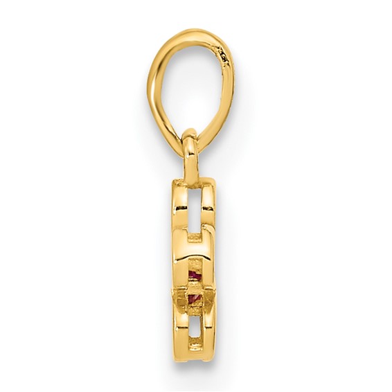 14K Madi K Polished CZ Flower Post Earrings and Flower Pendant Childrens Set