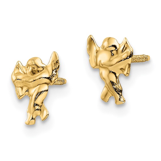 14K Madi K Polished Cupid Threaded Post Earrings