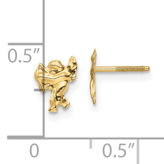 14K Madi K Polished Cupid Threaded Post Earrings